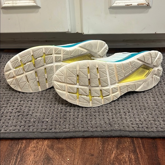 Hoka White and Aqua Running Shoes - Picture 3 of 4
